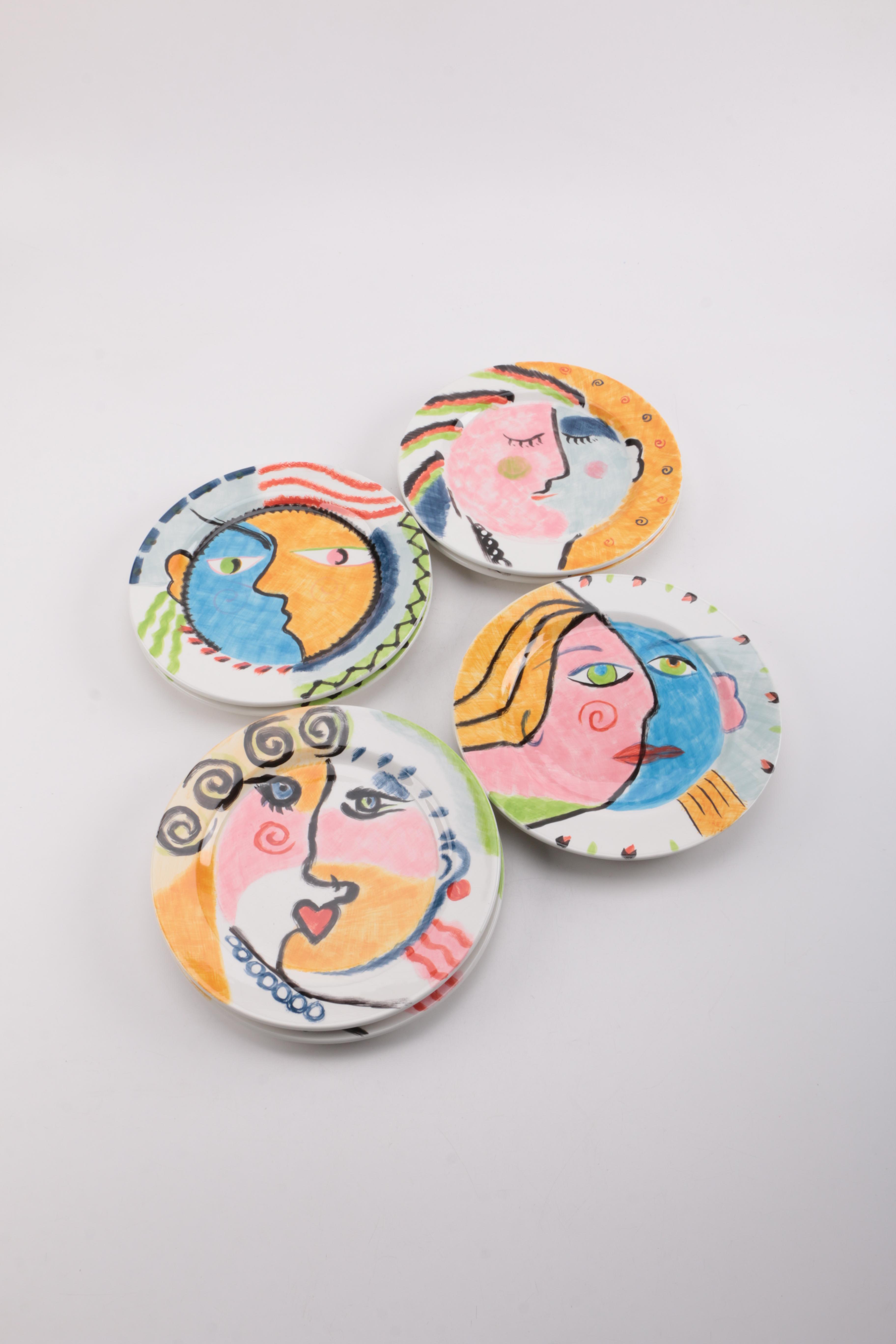 Bella Casa Picasso Style Ceramic Plates by Ganz