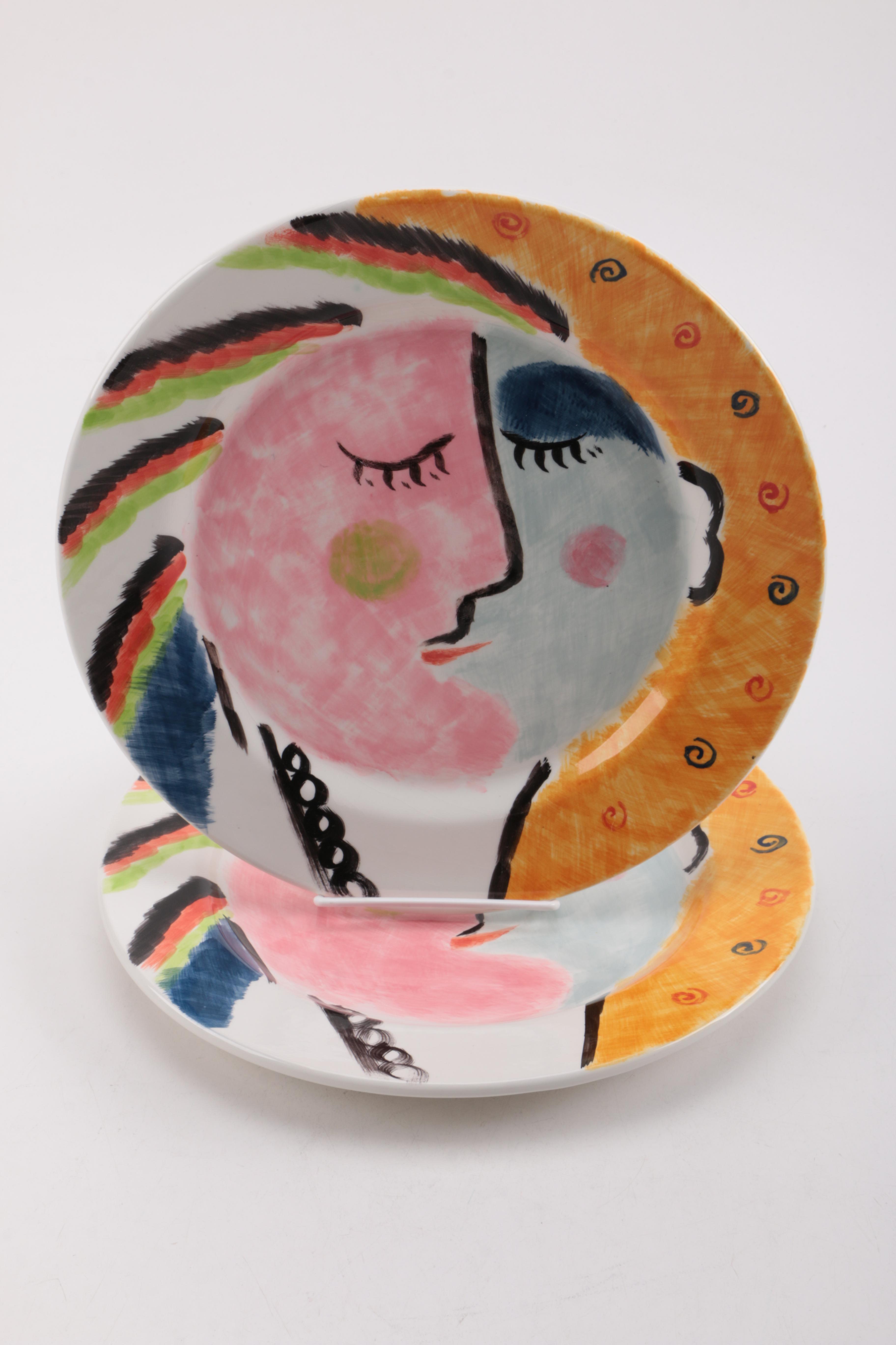 Bella Casa Picasso Style Ceramic Plates by Ganz