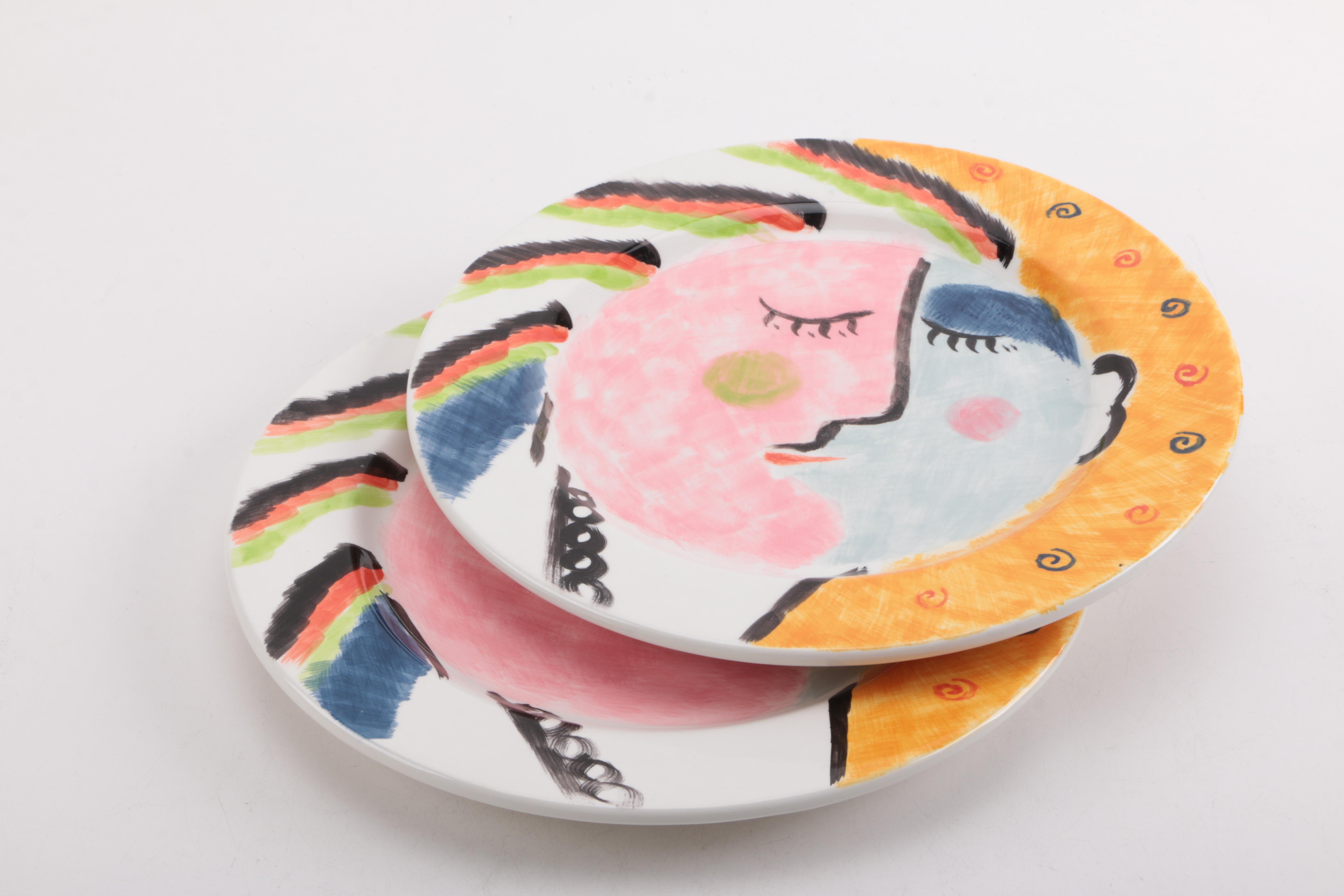 Bella Casa Picasso Style Ceramic Plates by Ganz