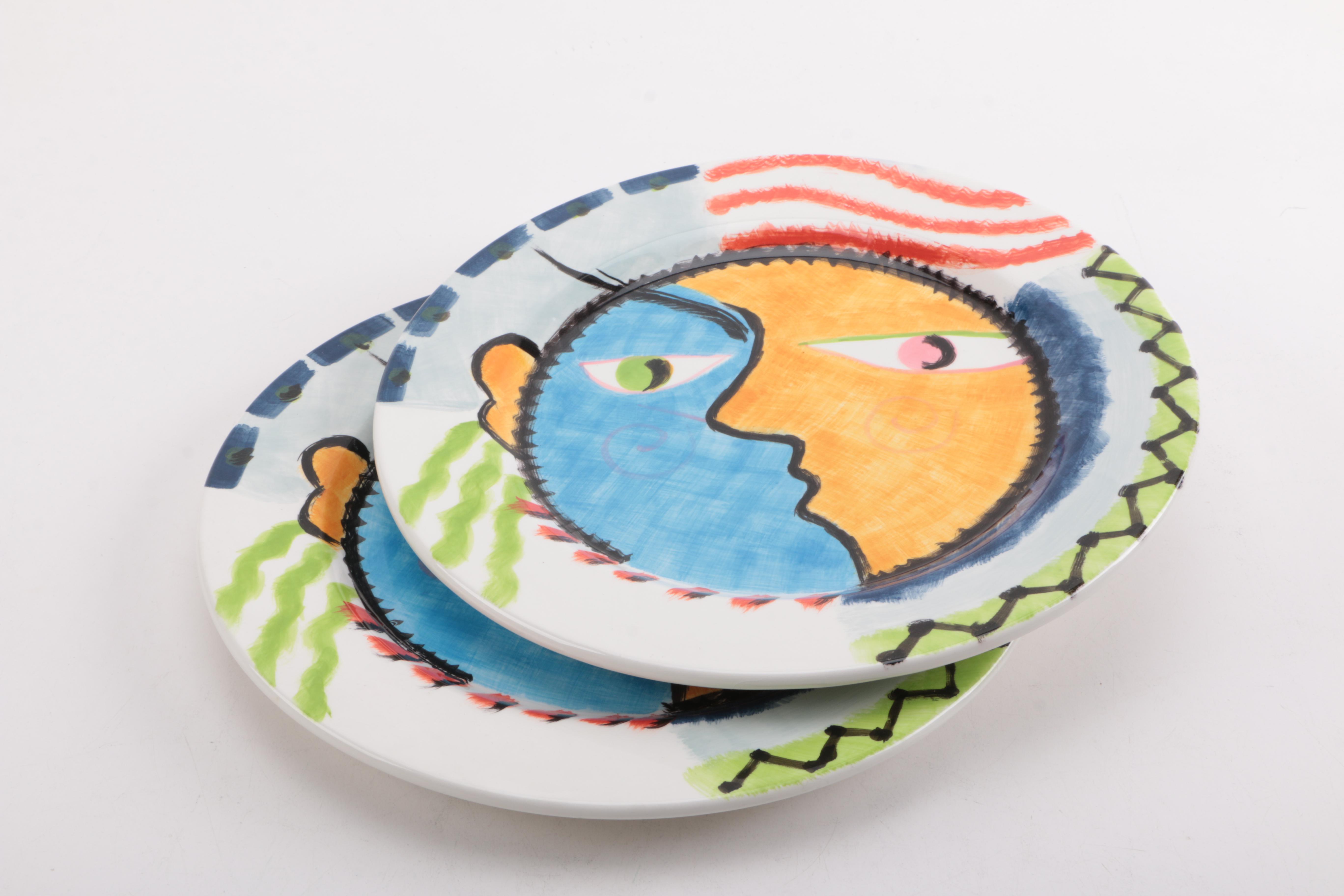 Bella Casa Picasso Style Ceramic Plates by Ganz