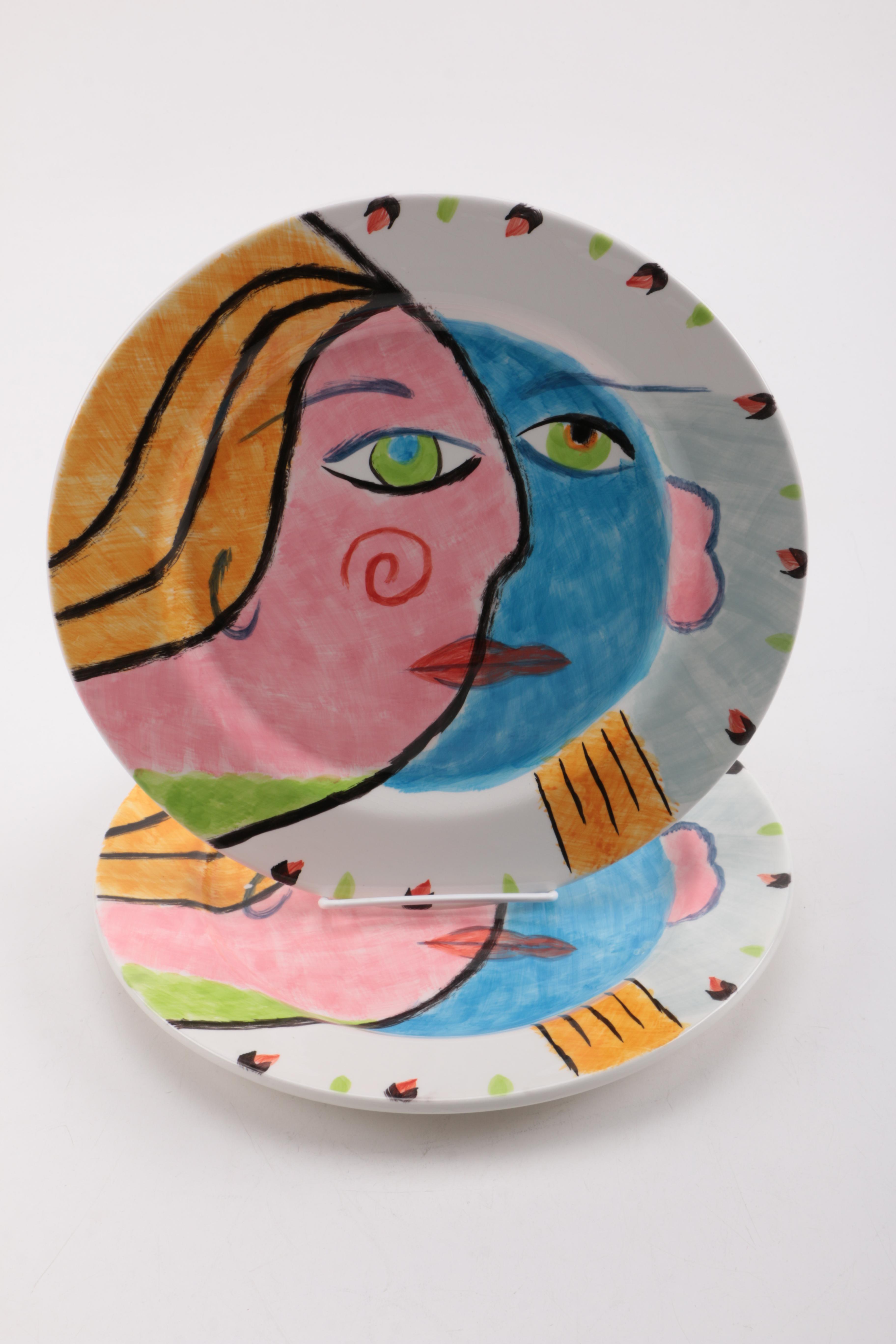Bella Casa Picasso Style Ceramic Plates by Ganz