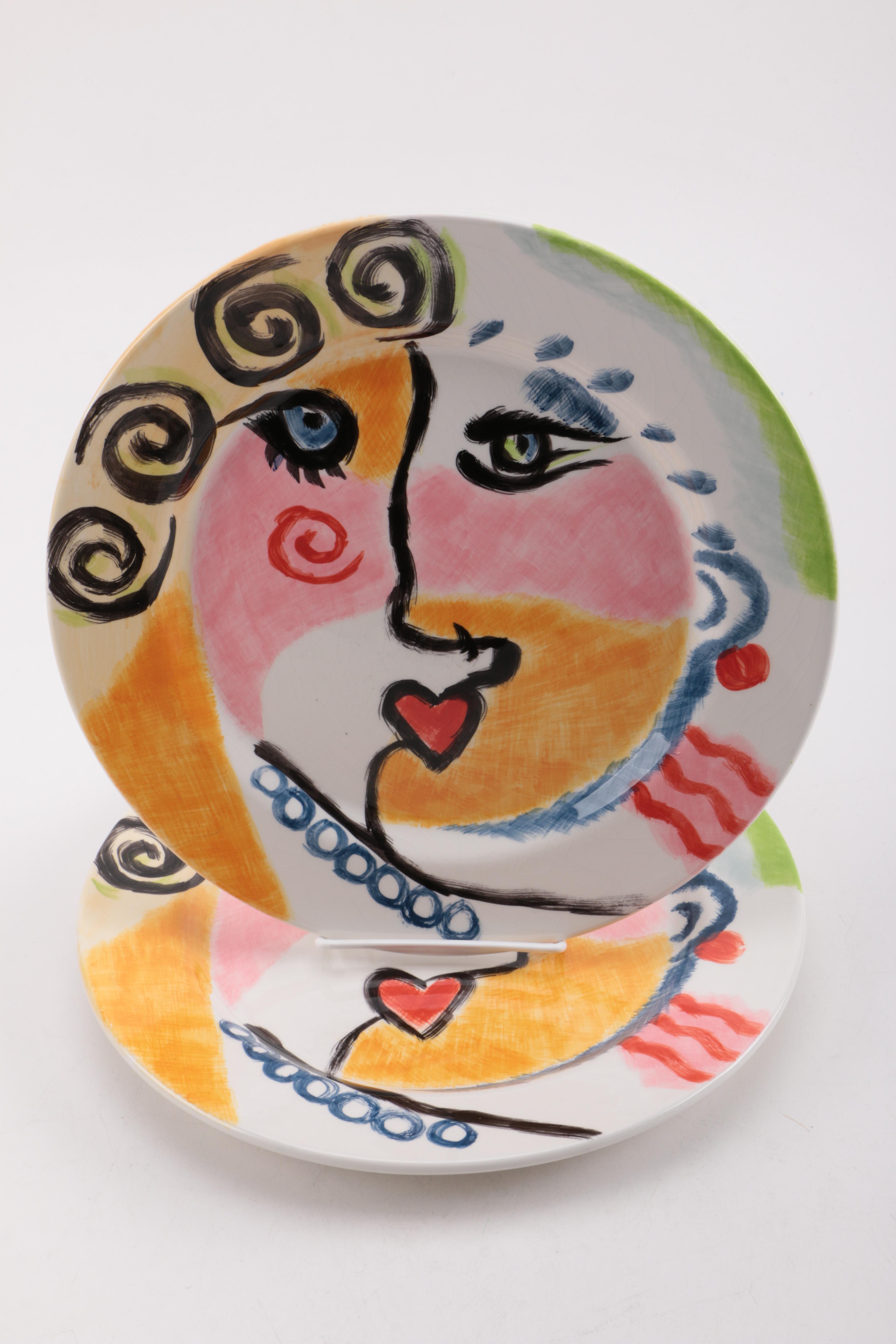 Bella Casa Picasso Style Ceramic Plates by Ganz