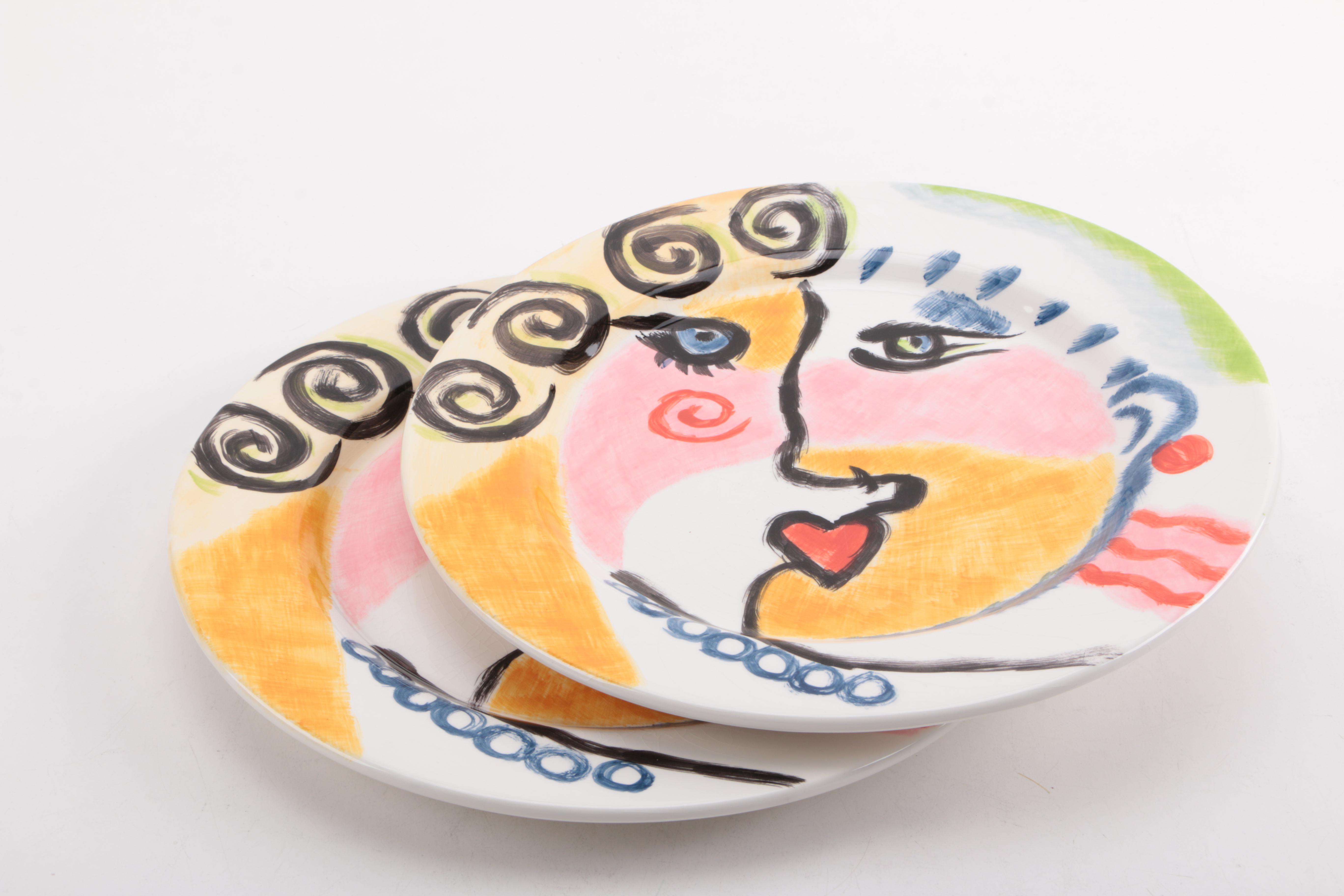 Bella Casa Picasso Style Ceramic Plates by Ganz