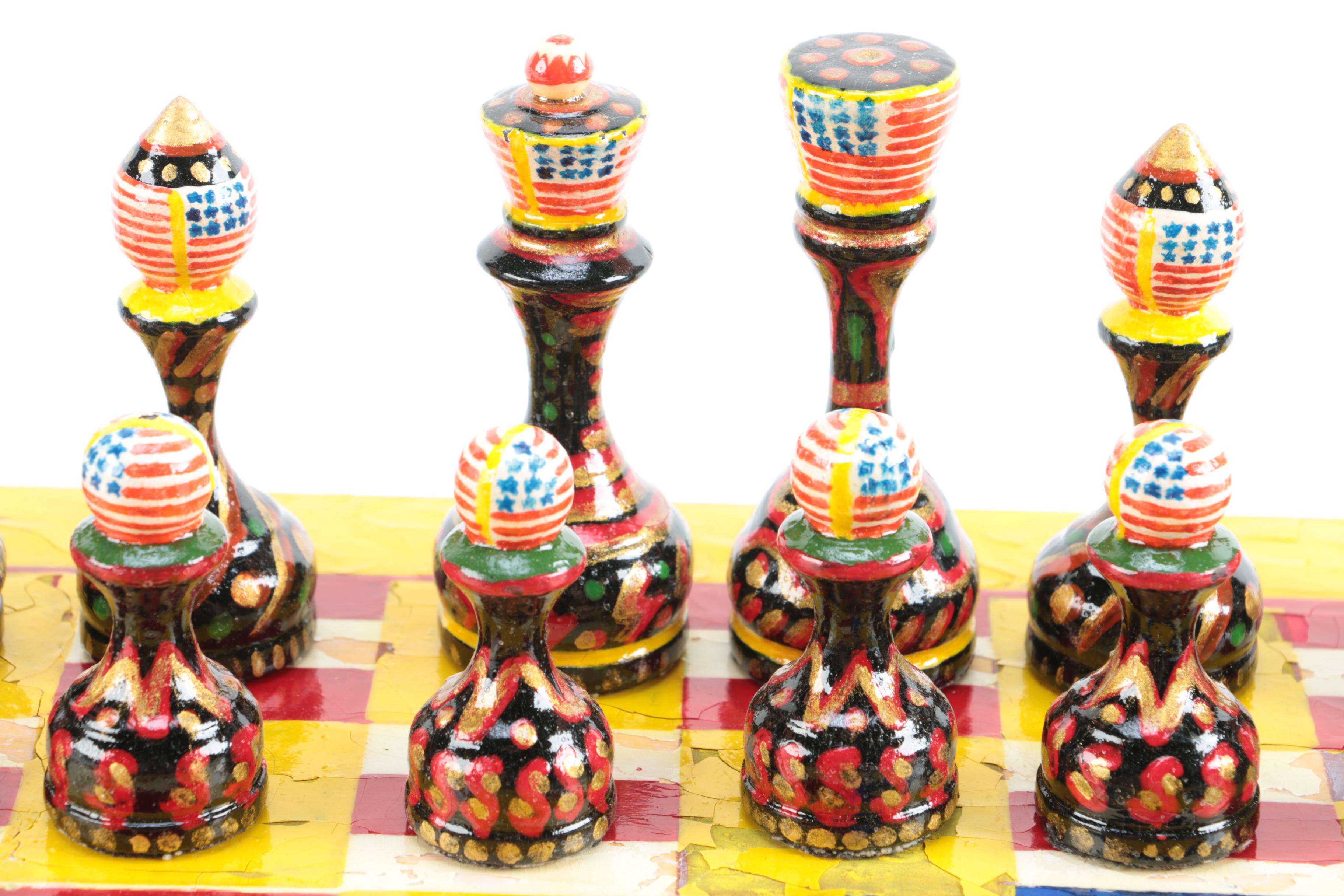 Hand-Painted "Russia vs America" Theme Chess Set