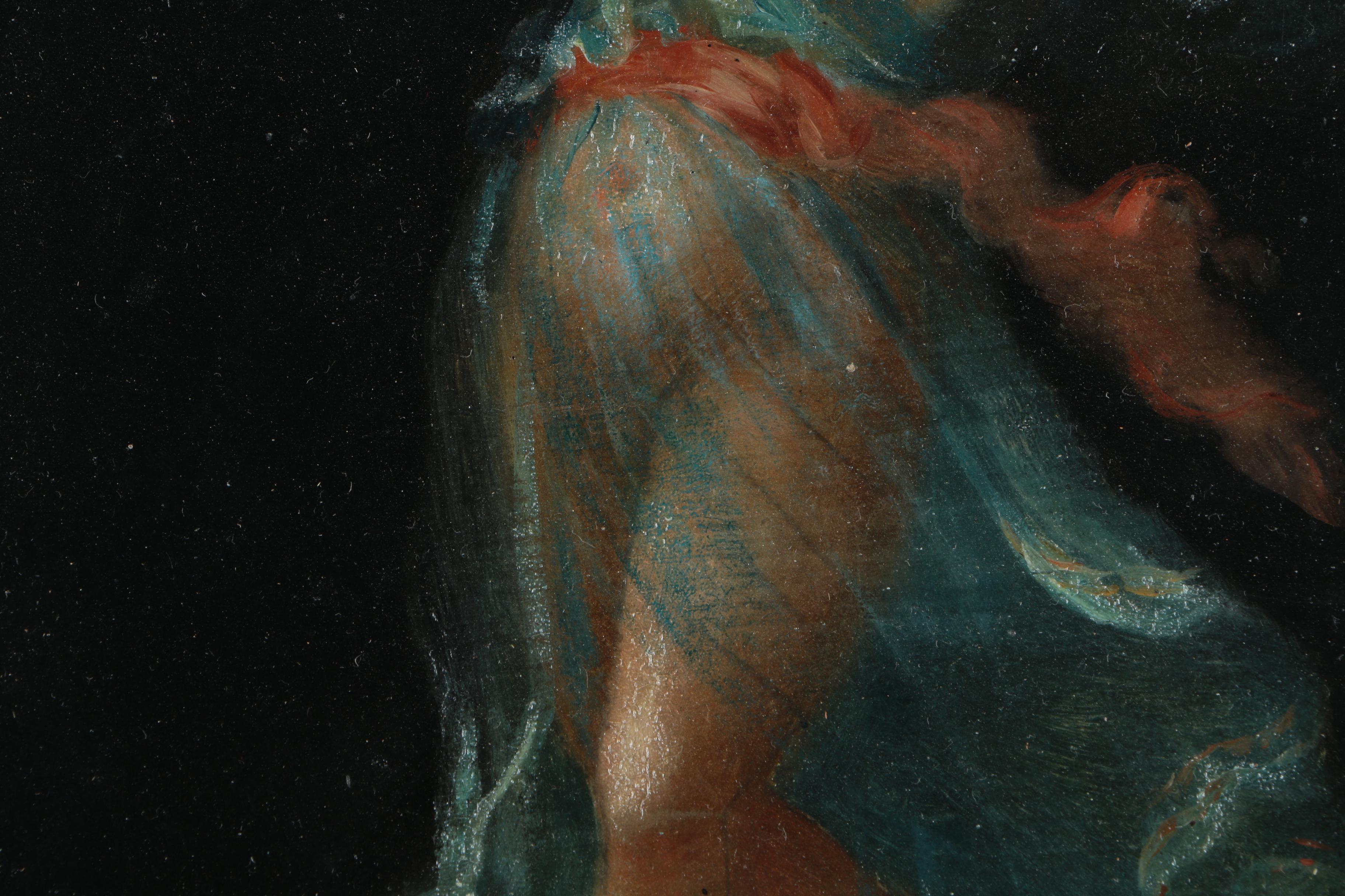 Roberto Liberty Oil Painting on Paper of a Pompeian Dancing Maenad