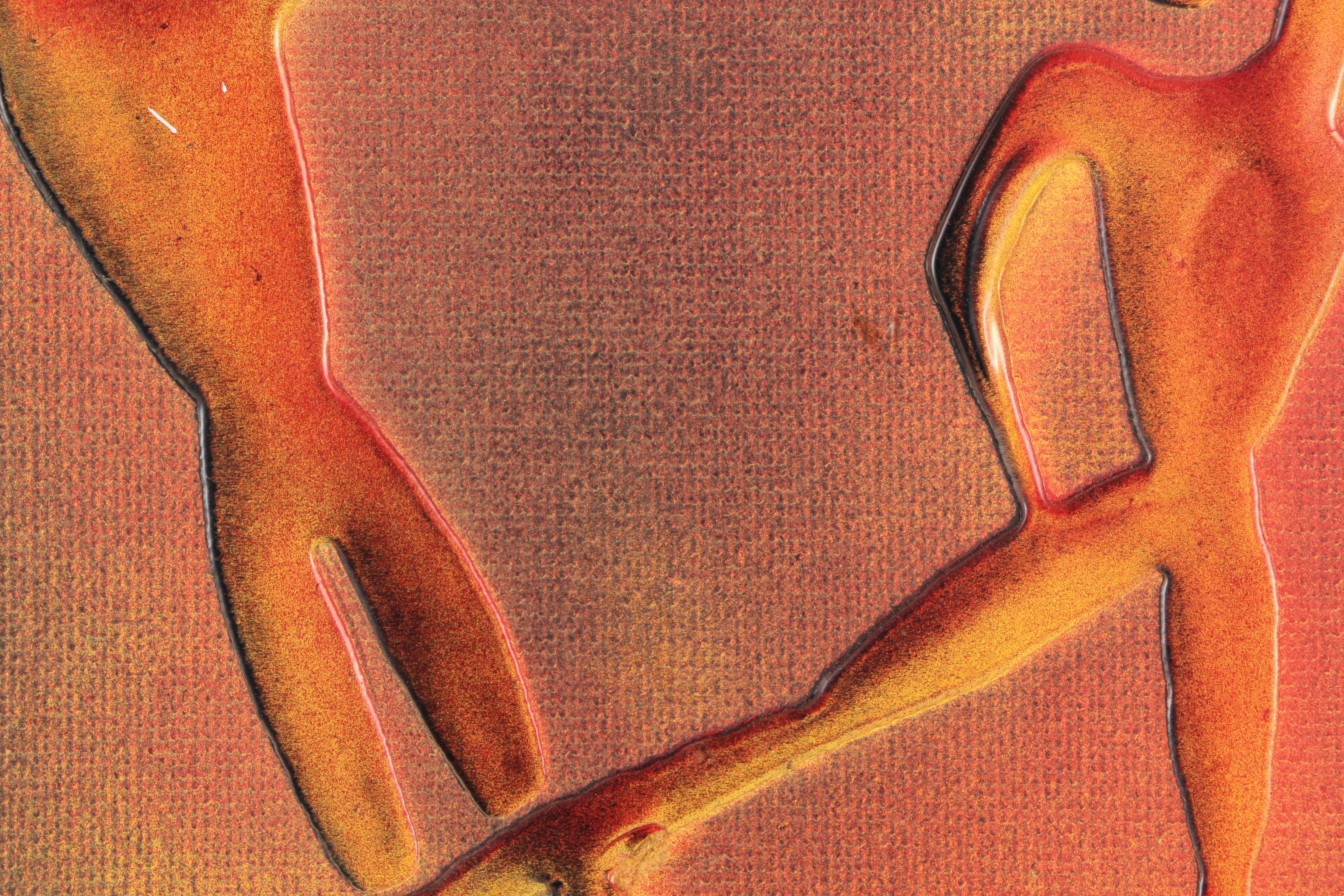 P. Milstein Mixed Media Painting of Dancers