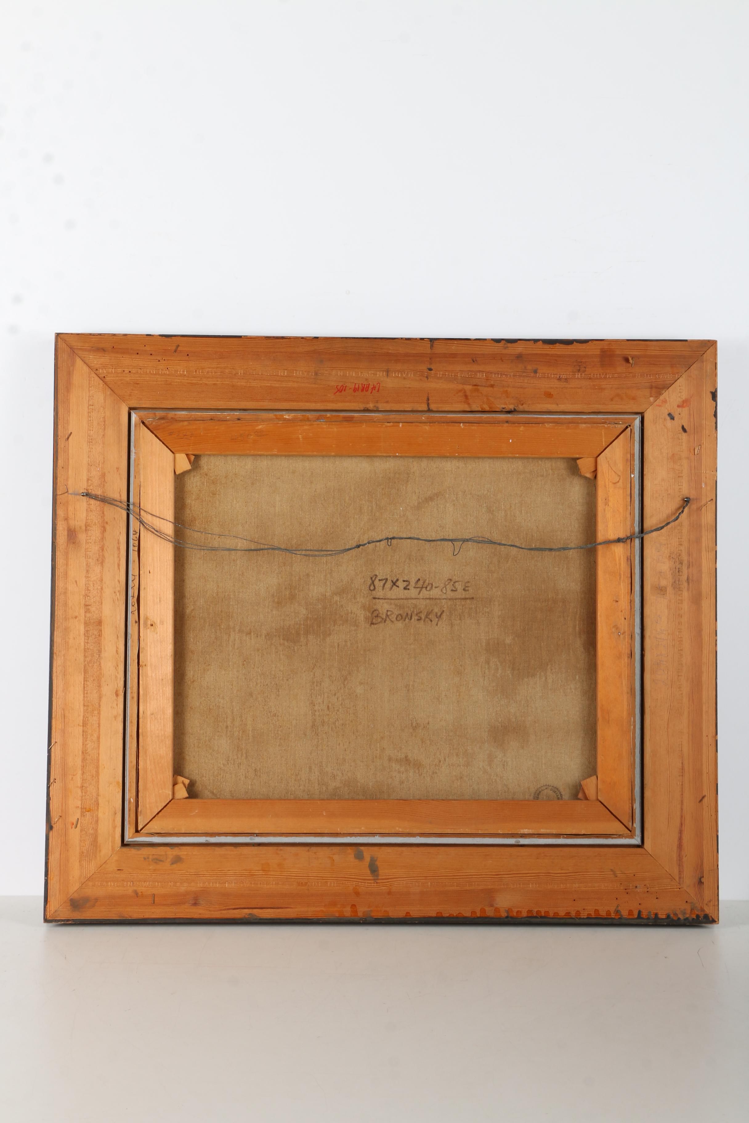 Oil Painting on Canvas of a Blacksmith Workshop Before a City