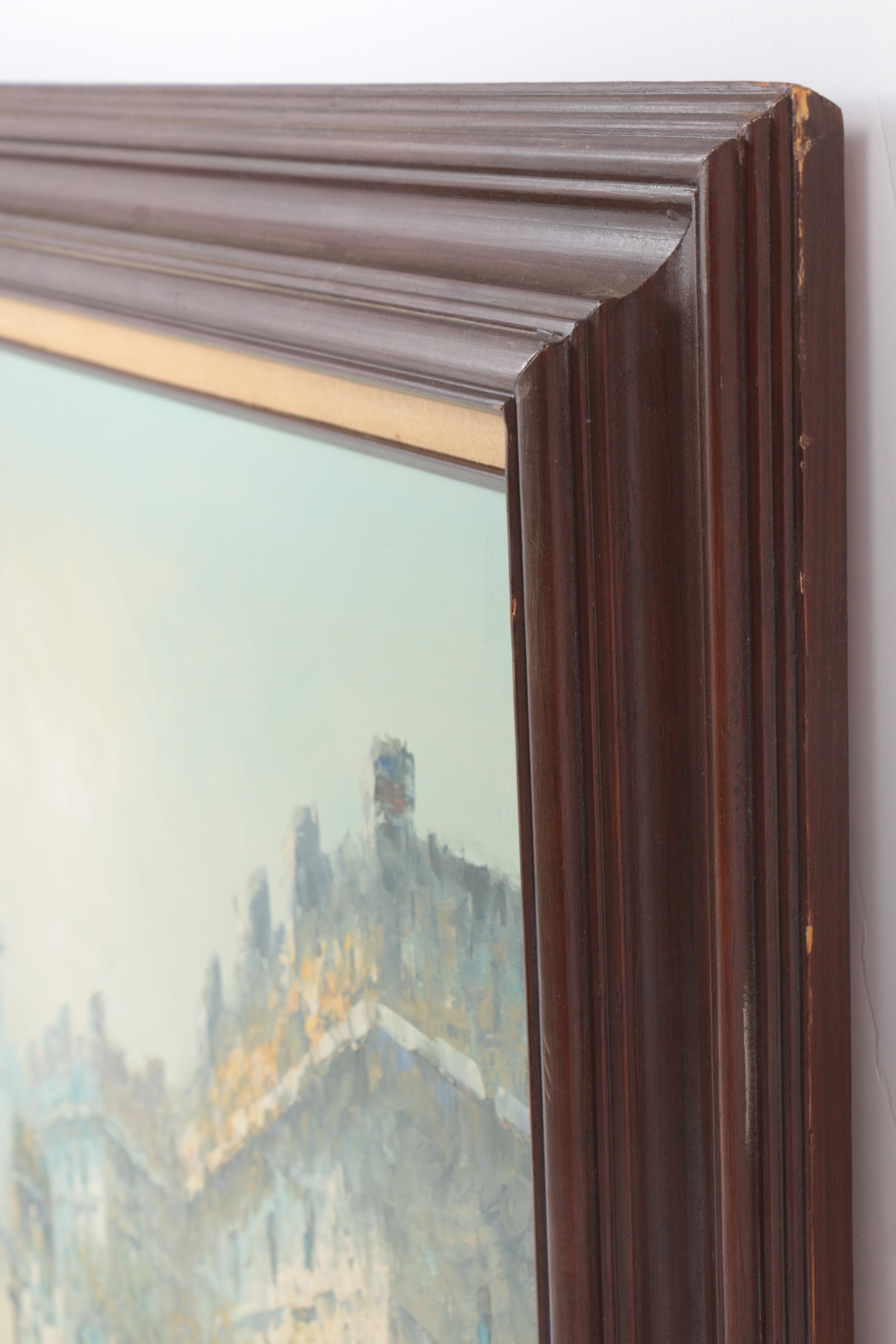 J.J. Brown Oil Painting of Parisian Street