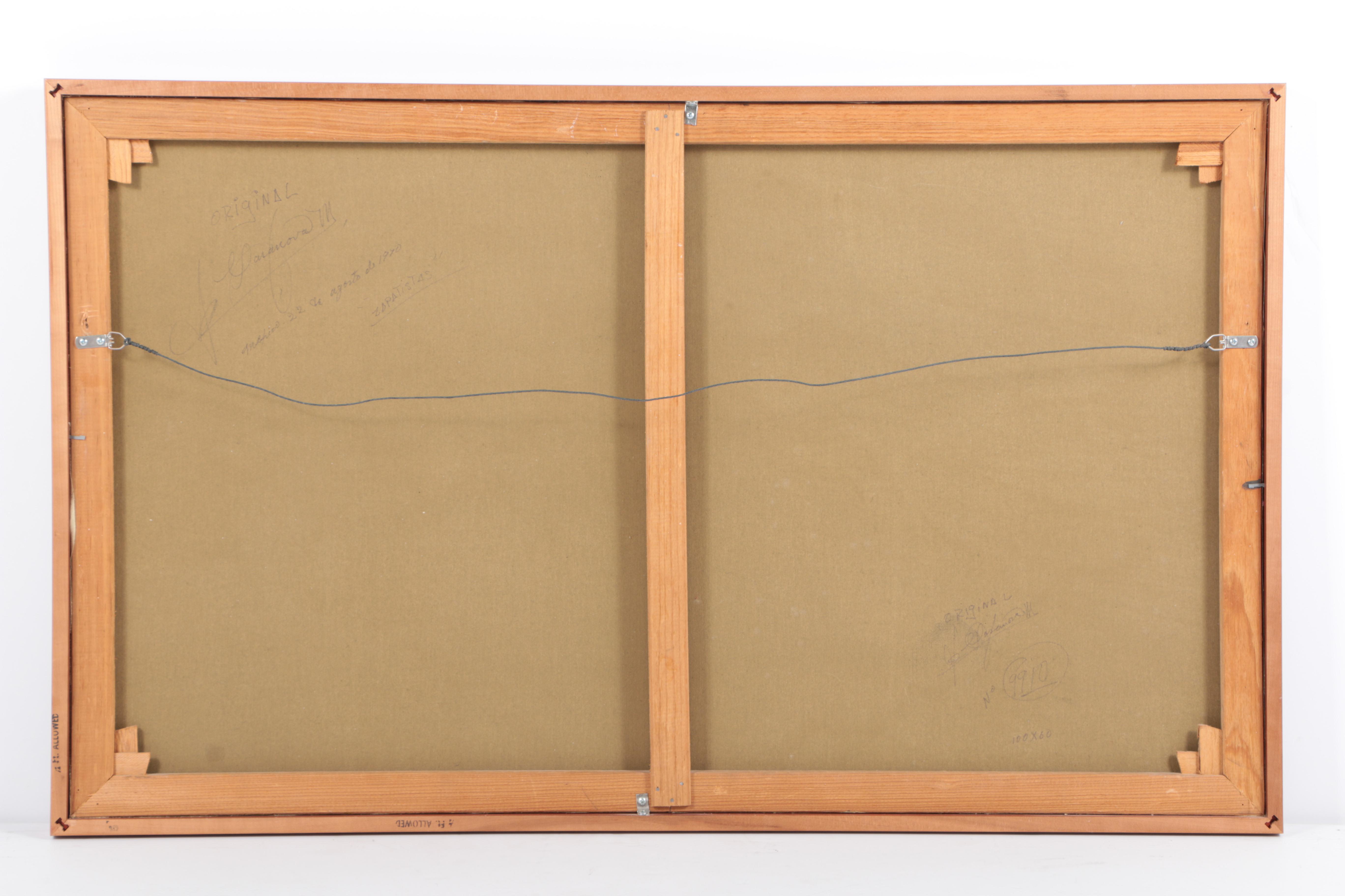 F. Casanova Oil Painting on Canvas "Zapatistas"