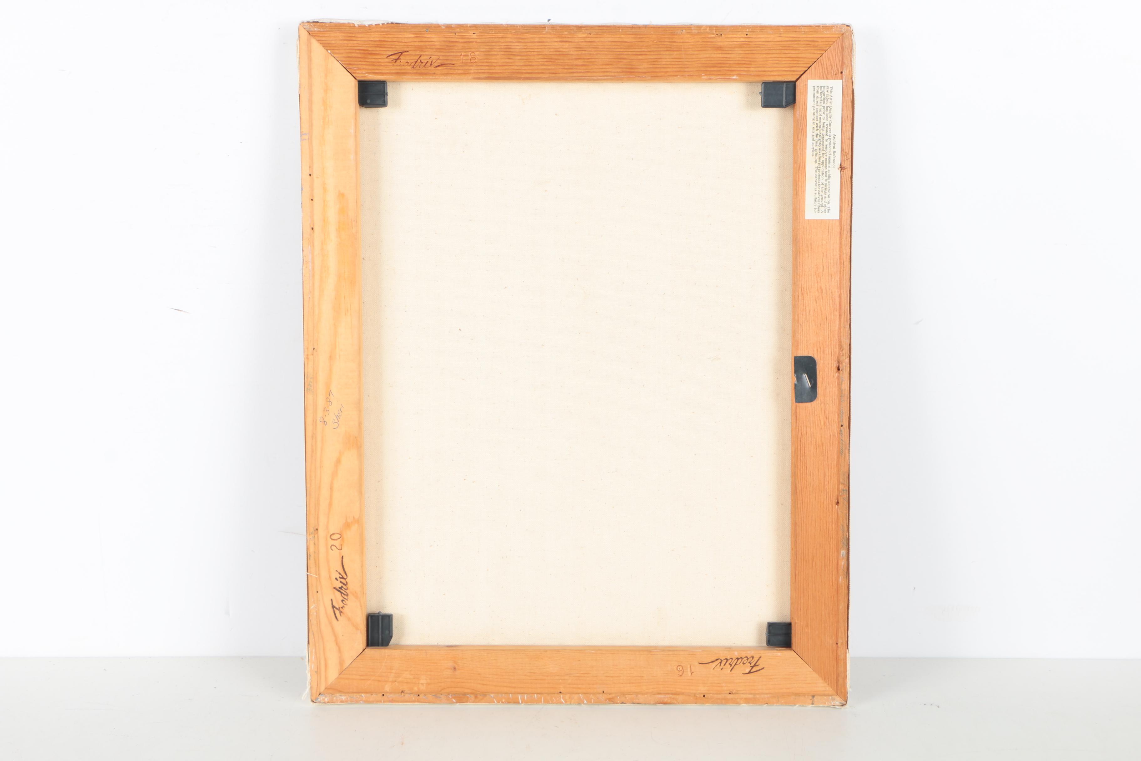 1986 C. Allen Oil Painting on Canvas of a Giraffe