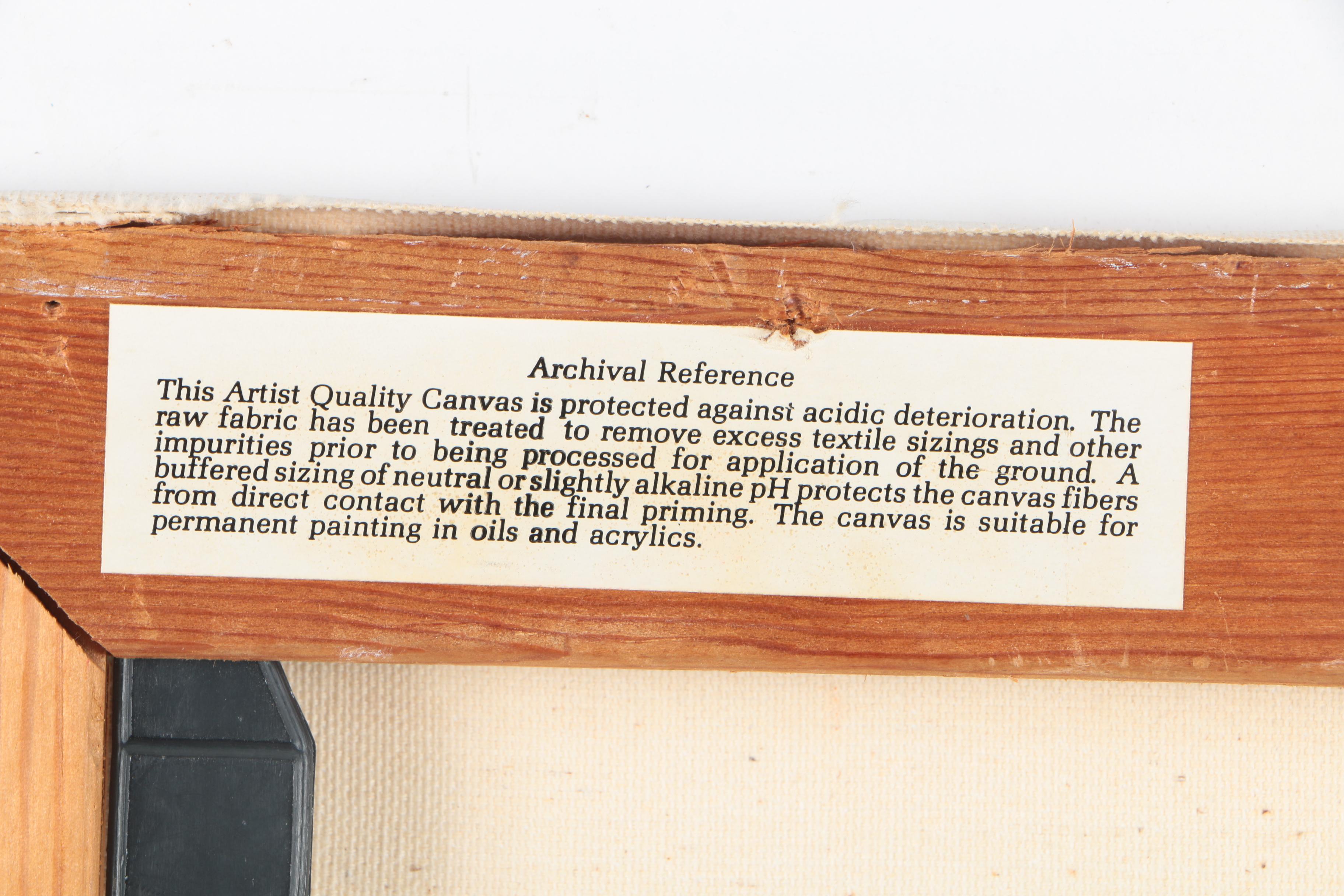 1986 C. Allen Oil Painting on Canvas of a Giraffe