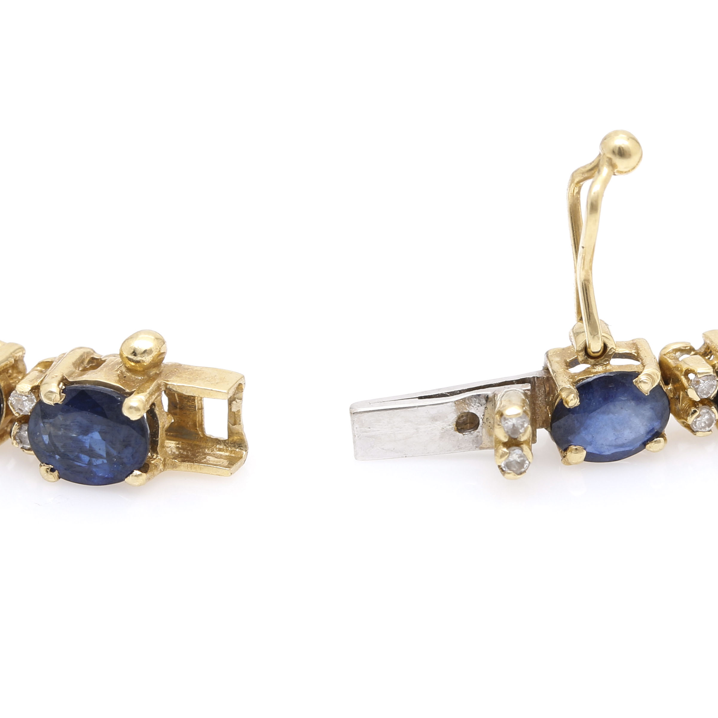 Zen Diamond 18K Yellow Gold 10.75 CTW Sapphire and Diamond Tennis Bracelet