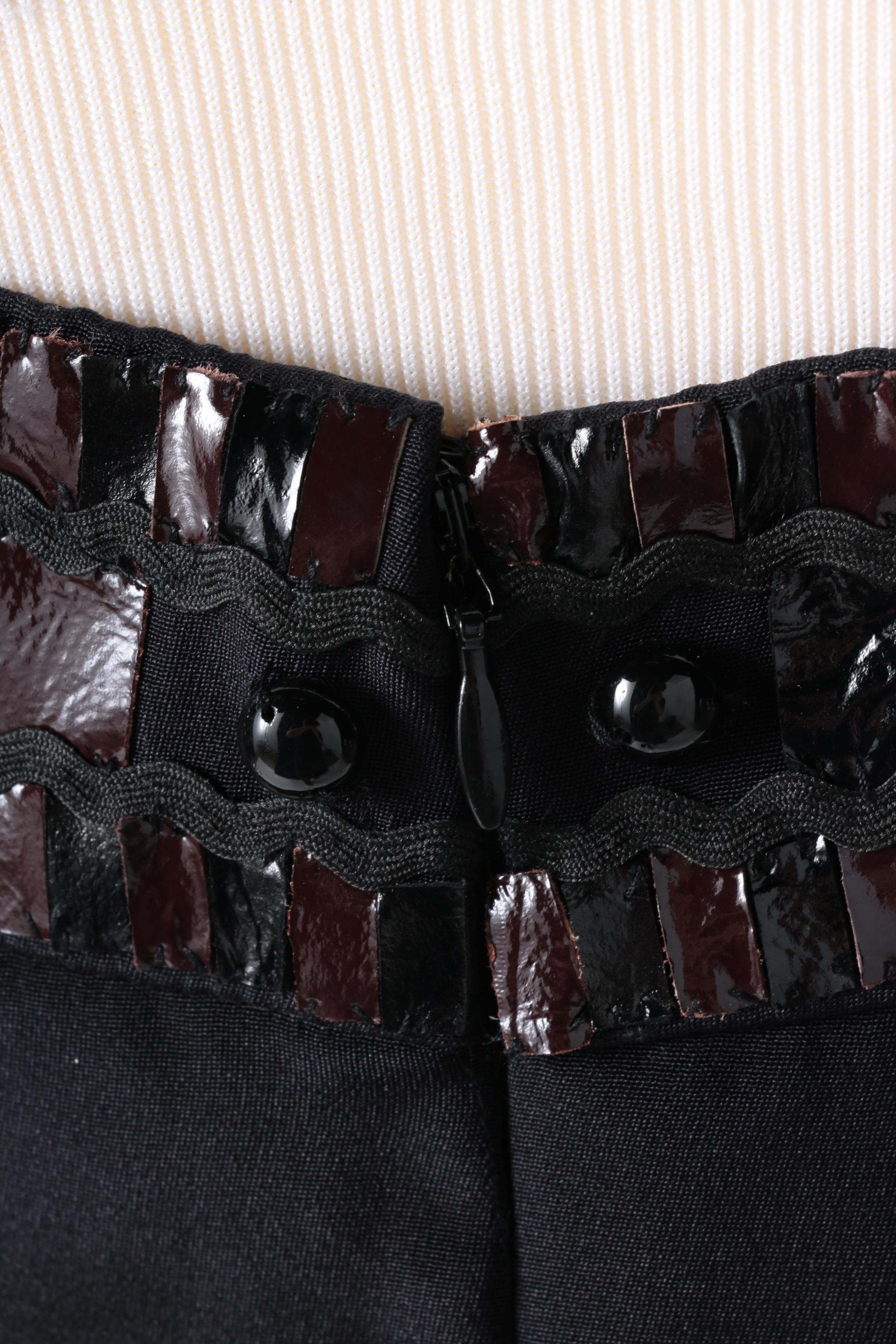 Badgley Mischka Cocktail Dress With Leather Embellishments