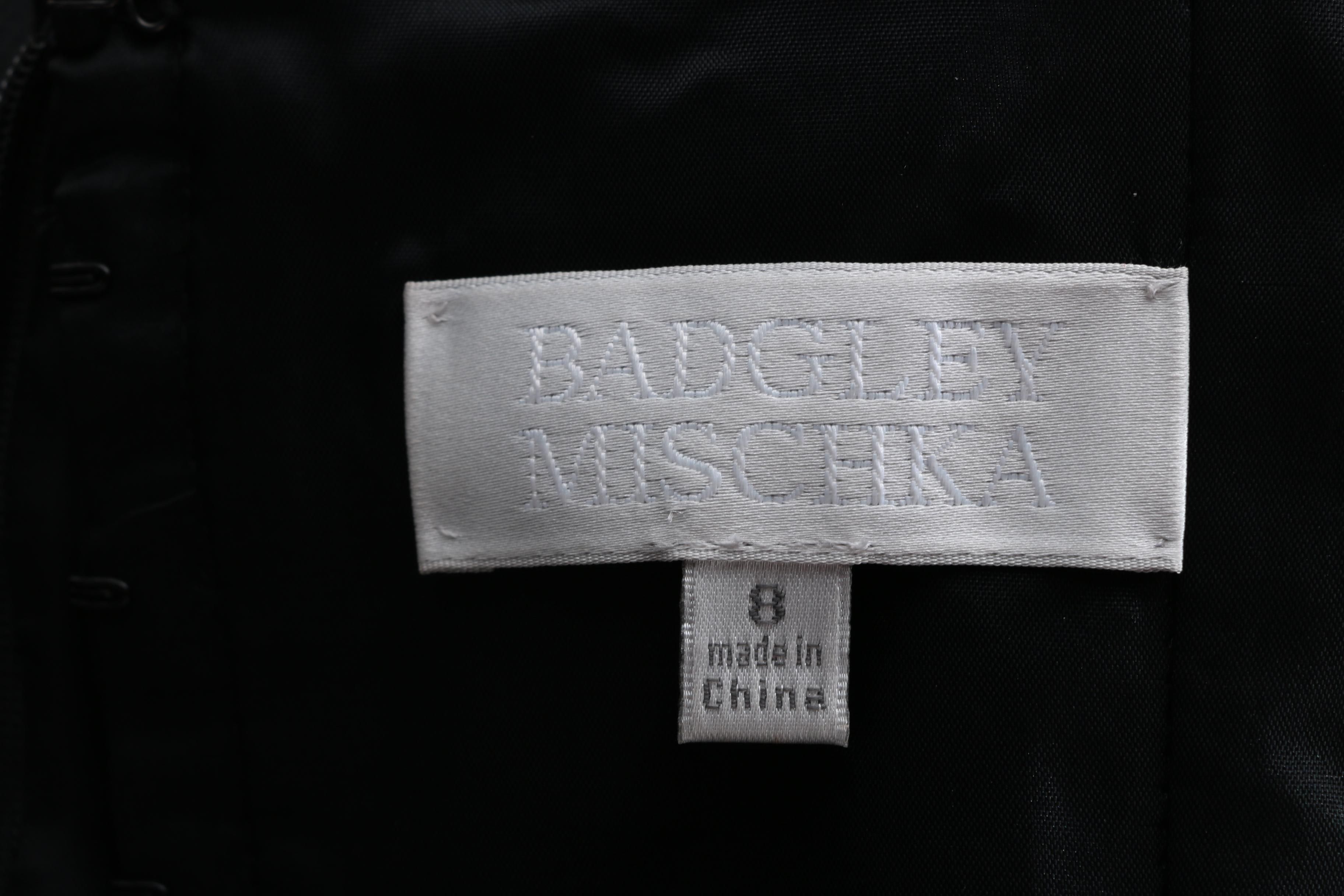 Badgley Mischka Cocktail Dress With Leather Embellishments