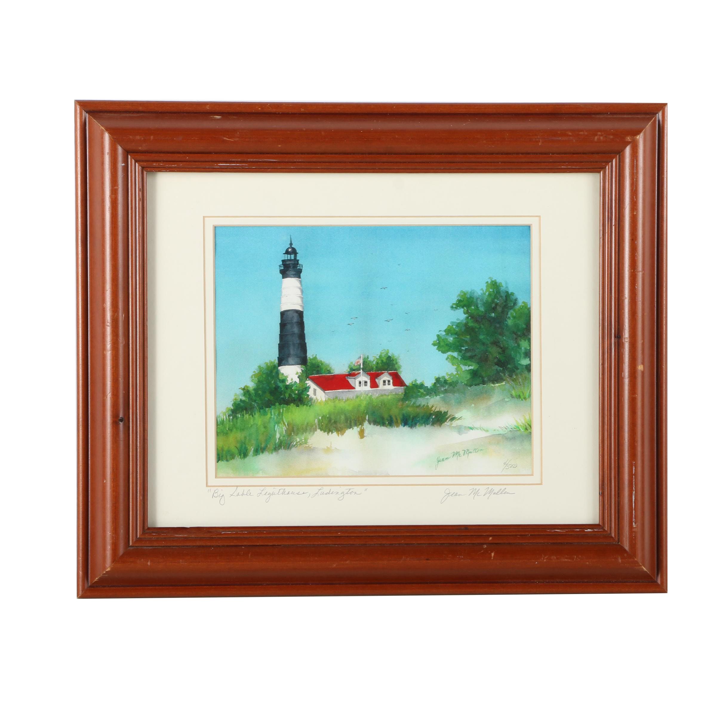 Jean McMullen Limited Edition Lithograph "Big Sable Lighthouse, Ludington"