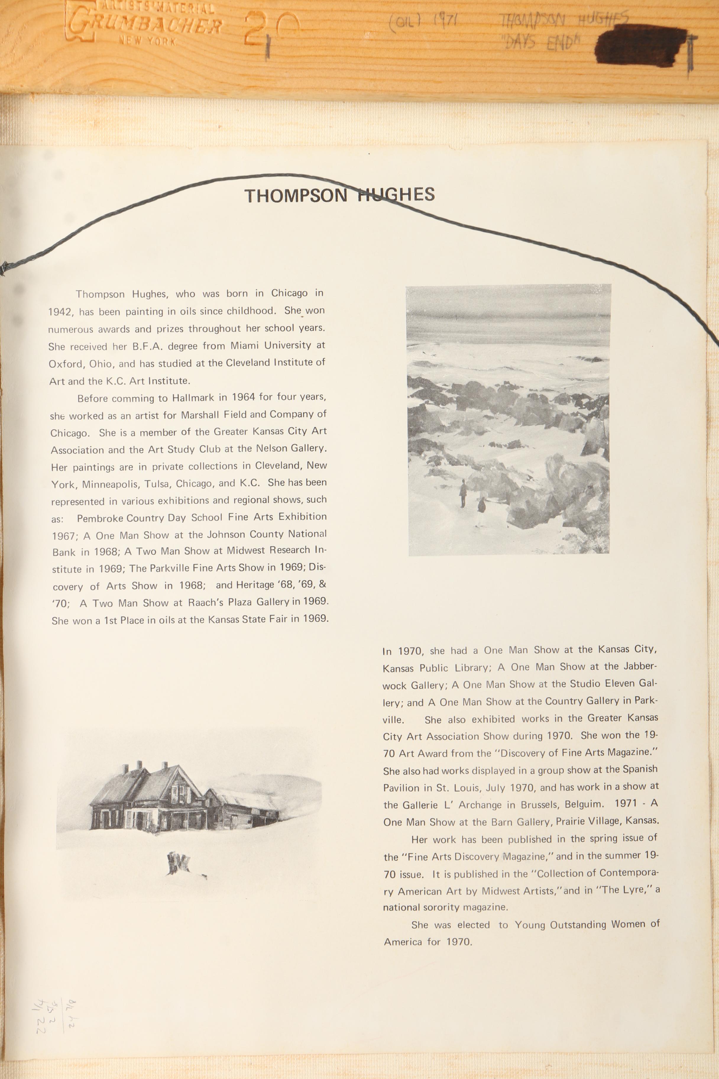 Thompson Hughes Original Oil Painting "Days End"