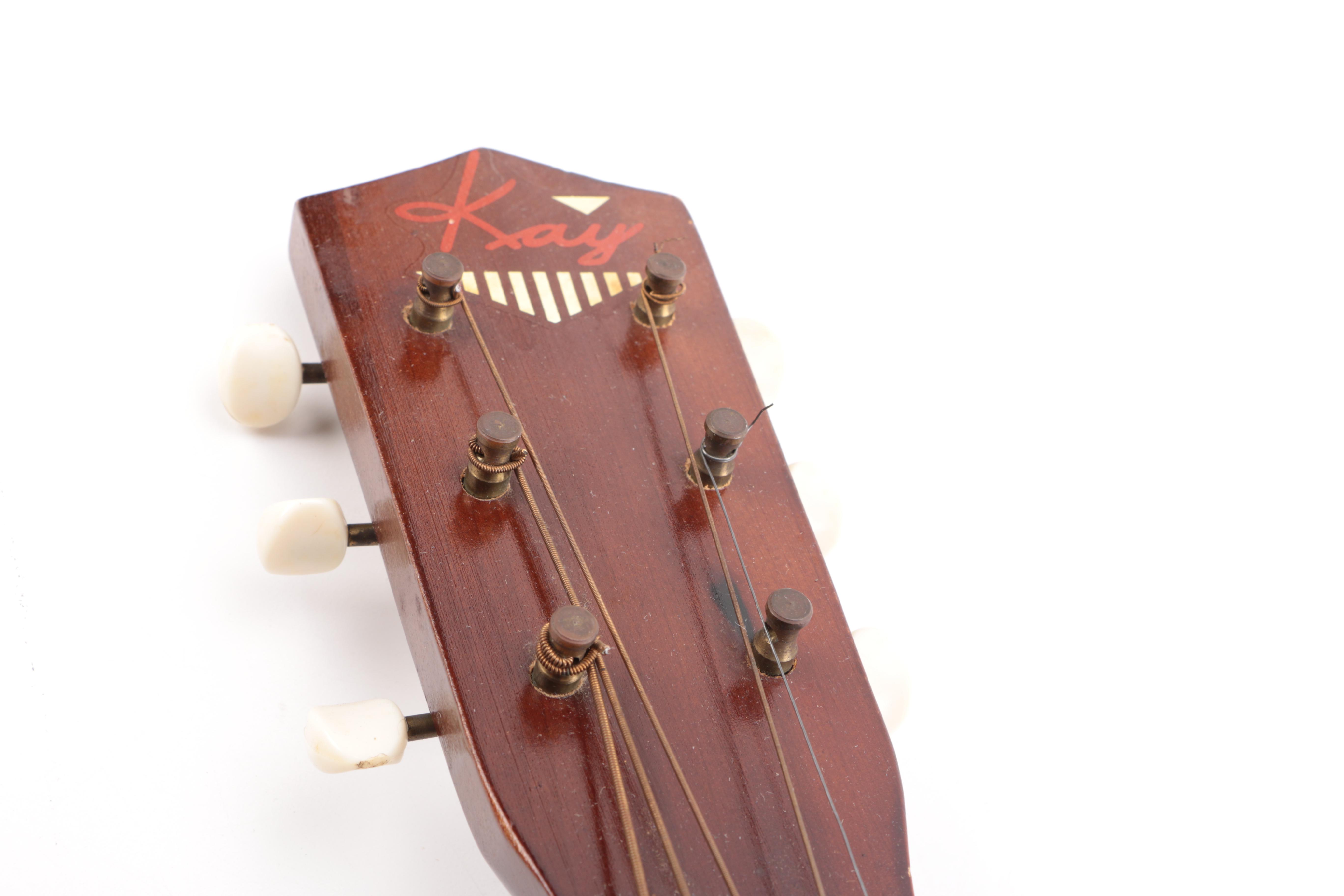 Vintage Kay Parlor Style Acoustic Guitar and Case