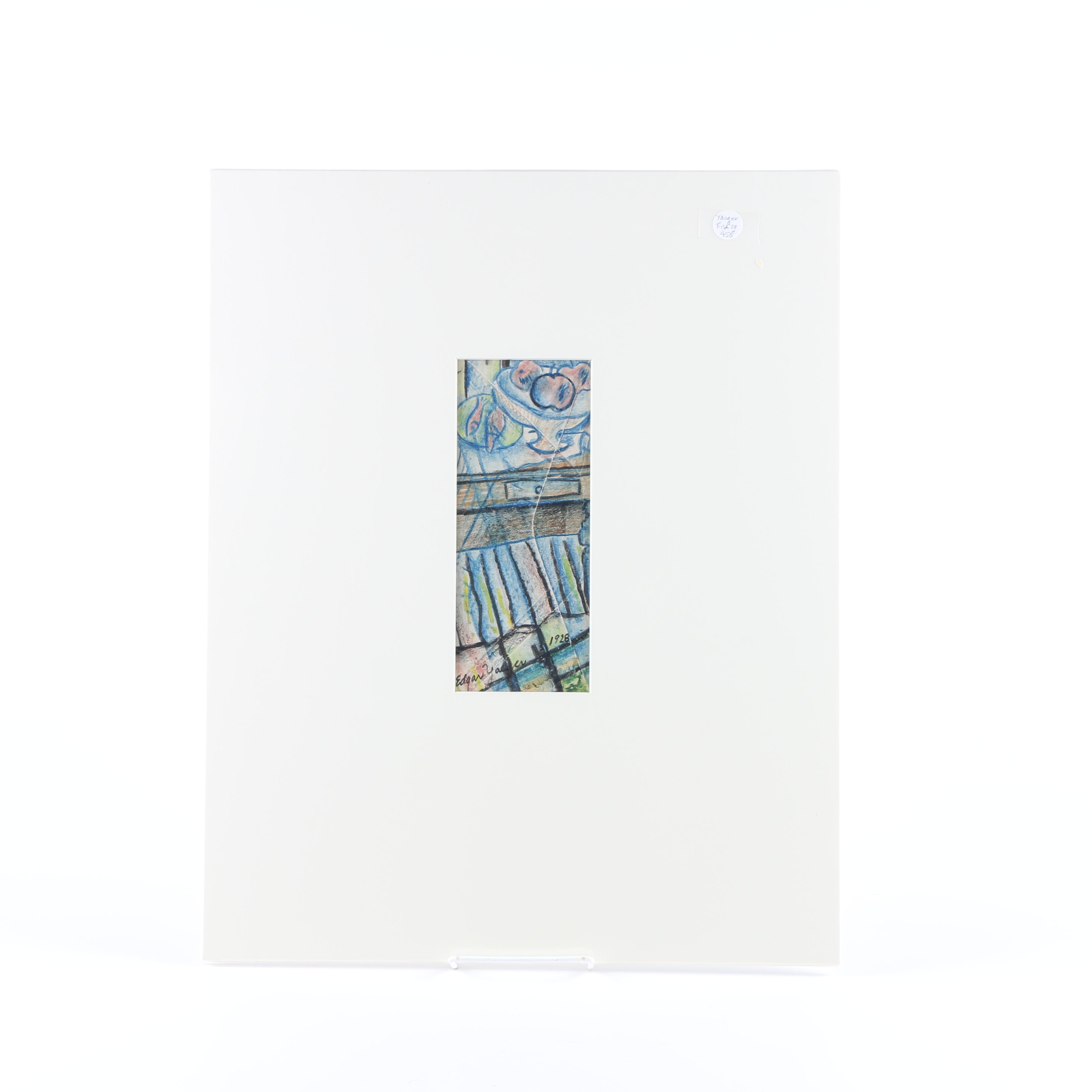 Original Edgar Yaeger Pastel Drawing