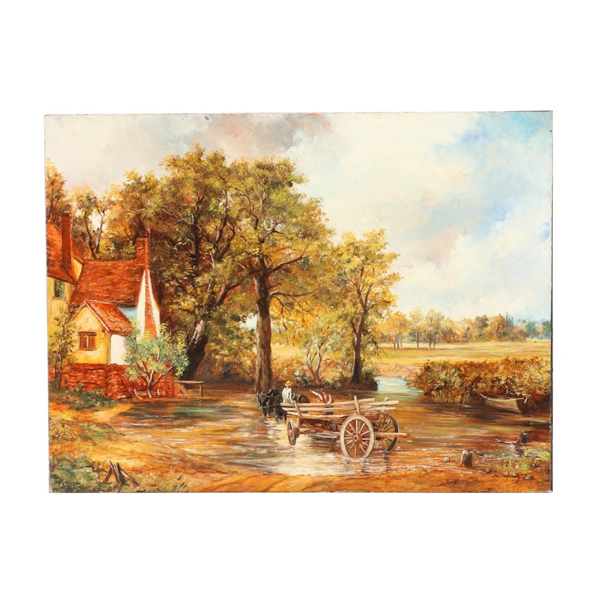 Hunyady Oil Painting on Board After John Constable's "The Haywain"