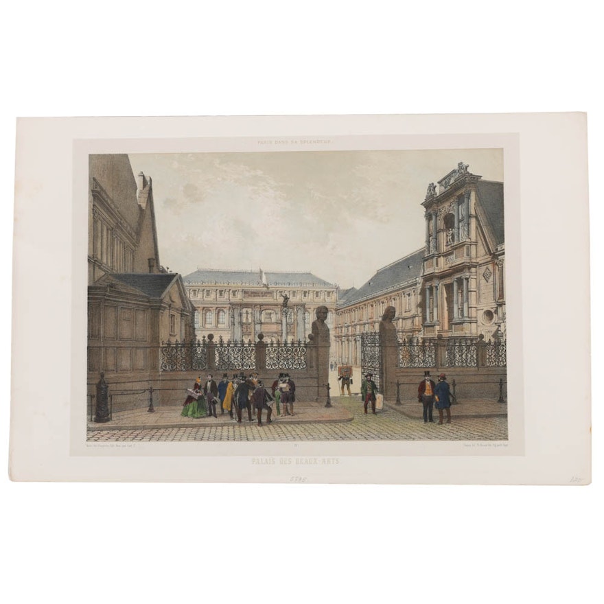 Lithograph on Paper "Palais des Beaux-Arts"