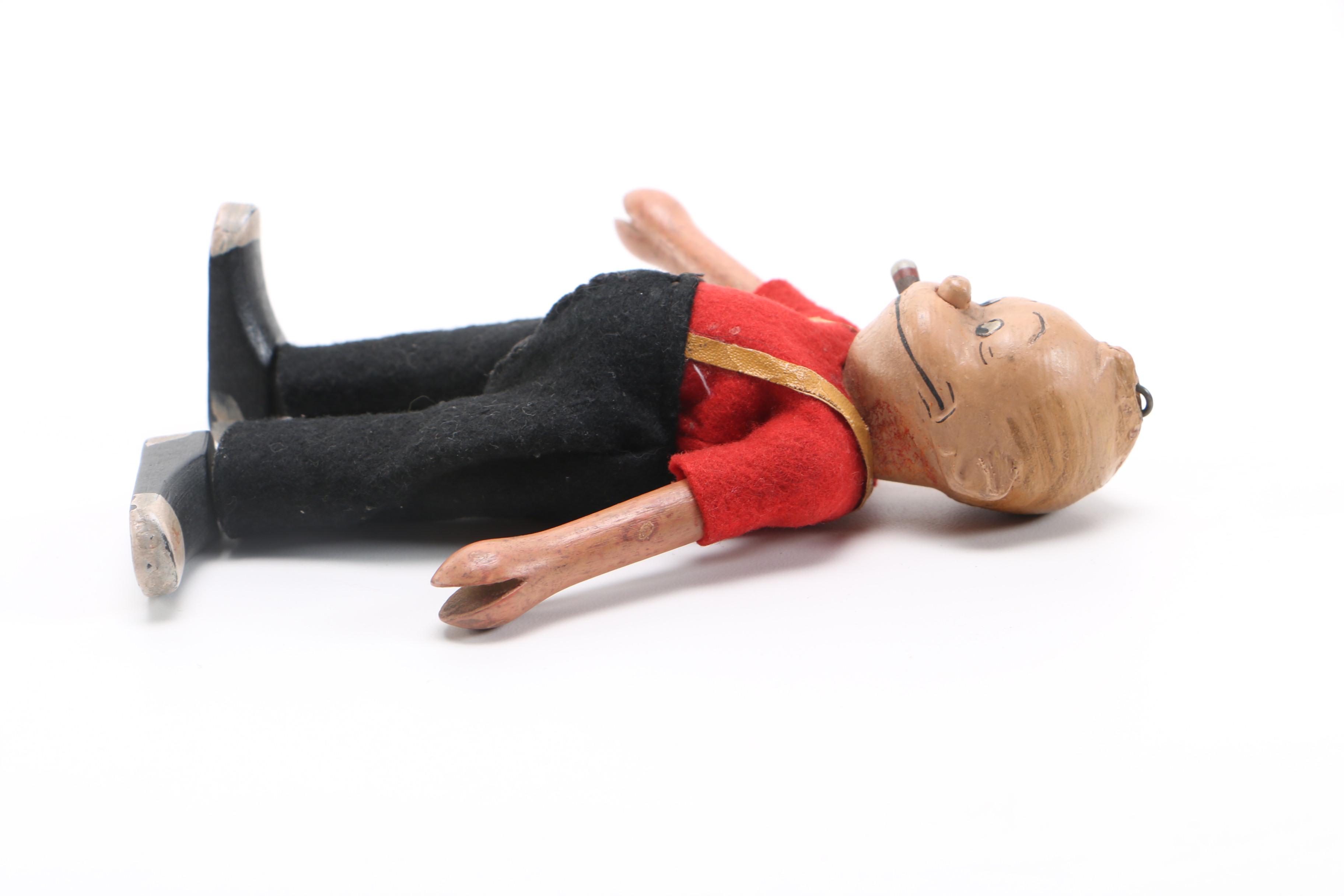 "Bringing Up Father" Wood Carved Dolls Maggie and Jiggs