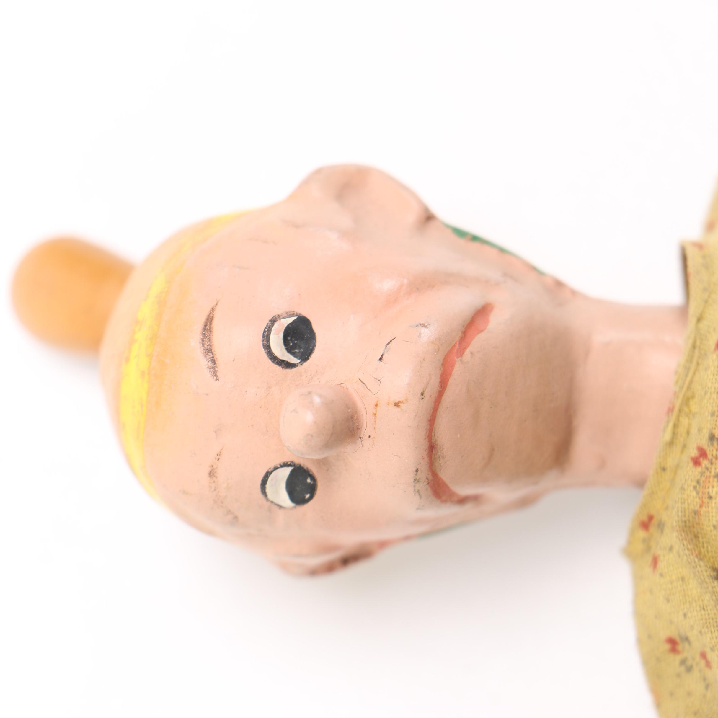 "Bringing Up Father" Wood Carved Dolls Maggie and Jiggs