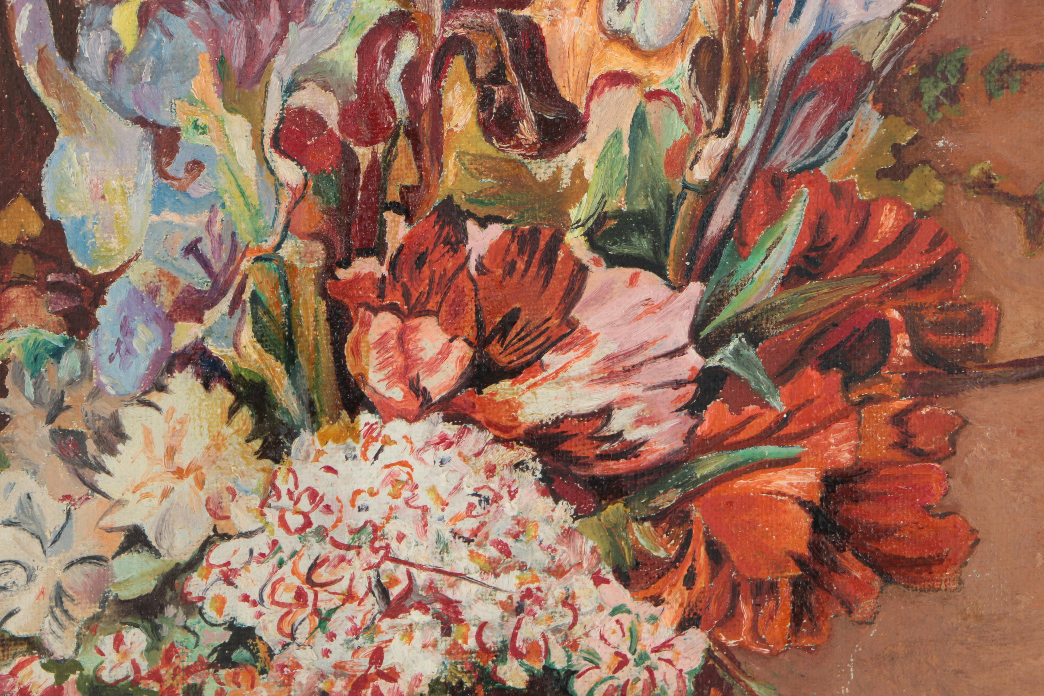 E. W. Carmichael Oil Painting on Canvas Board of Still Life