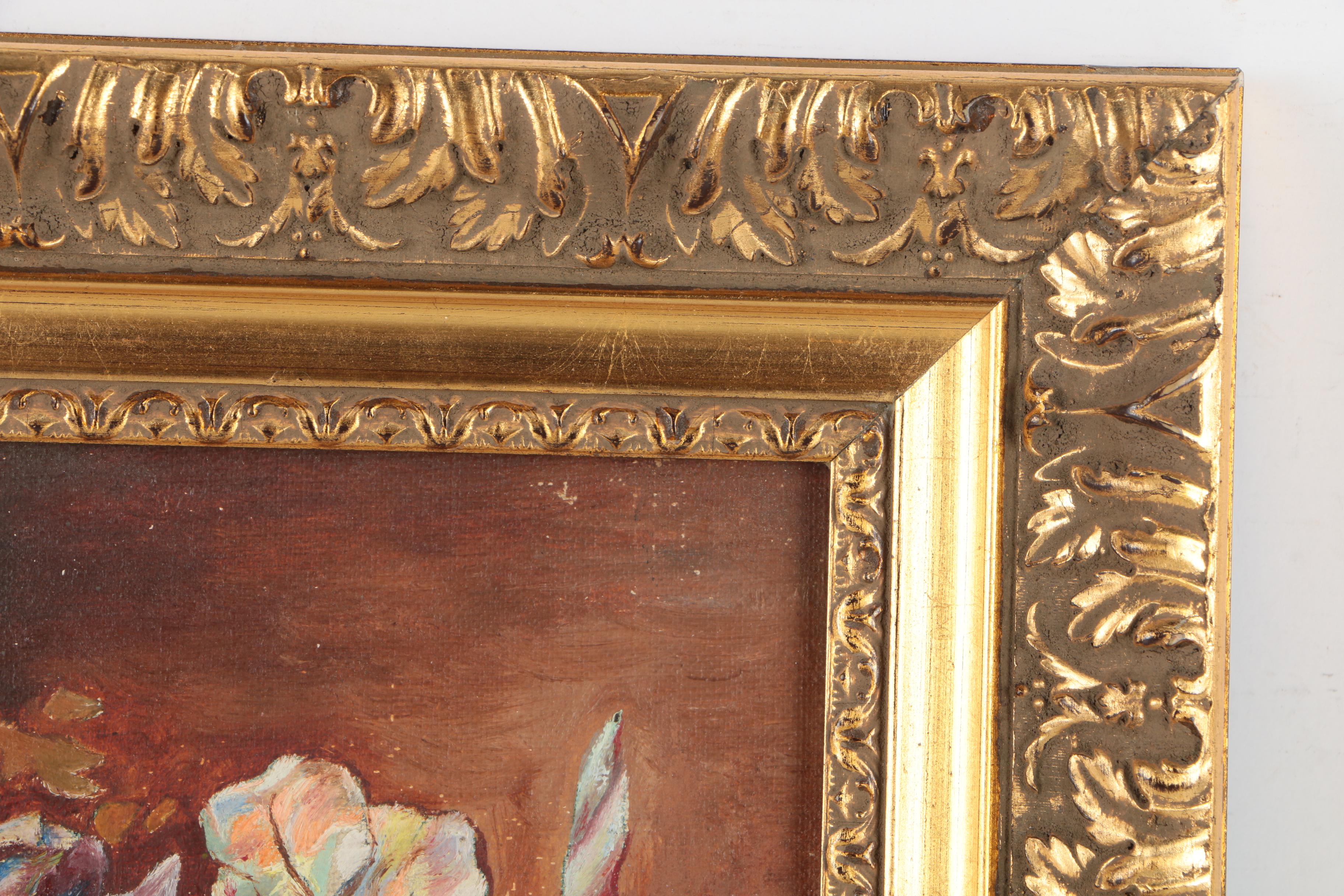 E. W. Carmichael Oil Painting on Canvas Board of Still Life