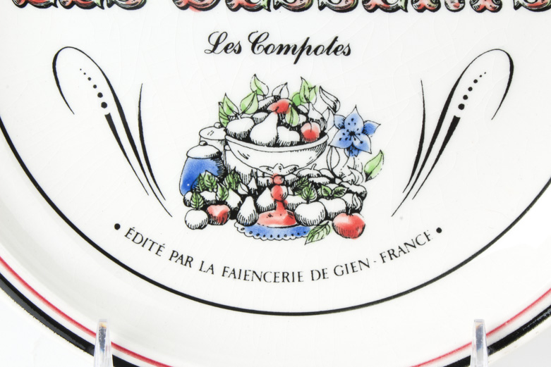 Gien France Les Adventures Du Gourmand Dessert Plate Set