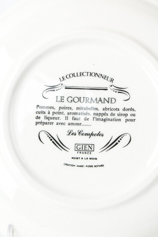 Gien France Les Adventures Du Gourmand Dessert Plate Set