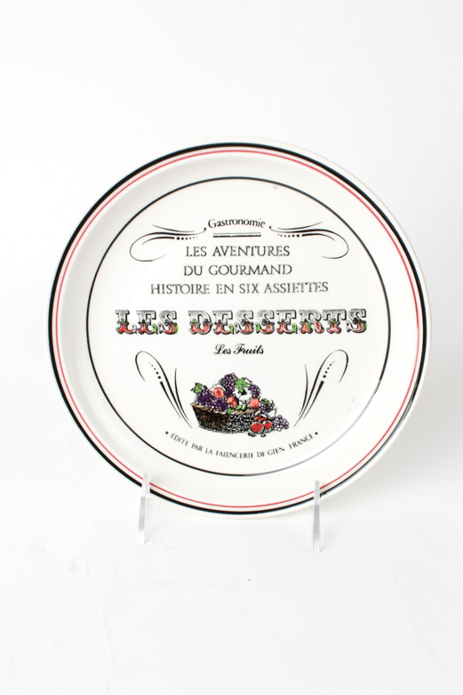 Gien France Les Adventures Du Gourmand Dessert Plate Set