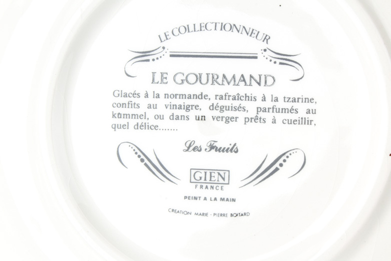 Gien France Les Adventures Du Gourmand Dessert Plate Set