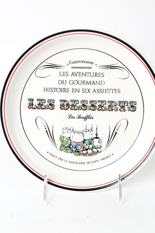 Gien France Les Adventures Du Gourmand Dessert Plate Set