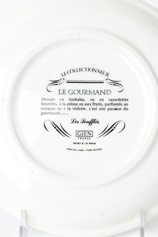 Gien France Les Adventures Du Gourmand Dessert Plate Set