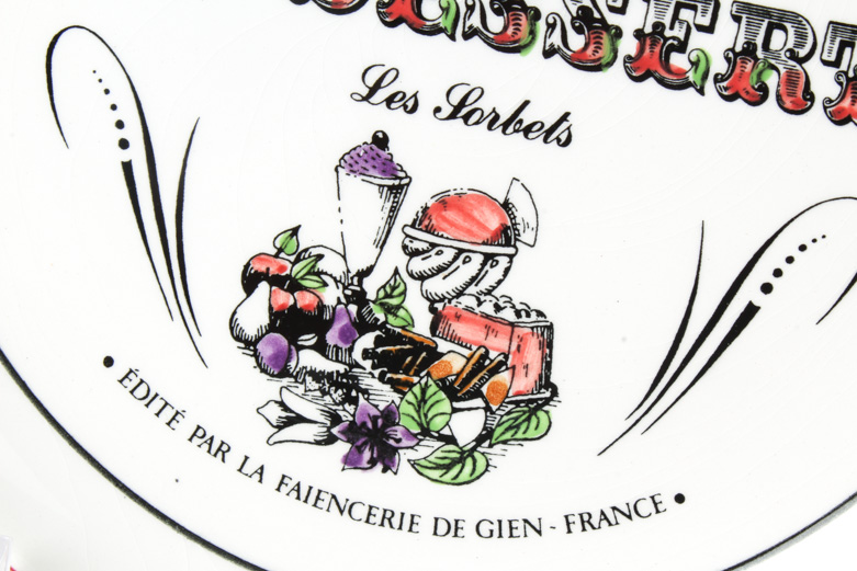 Gien France Les Adventures Du Gourmand Dessert Plate Set