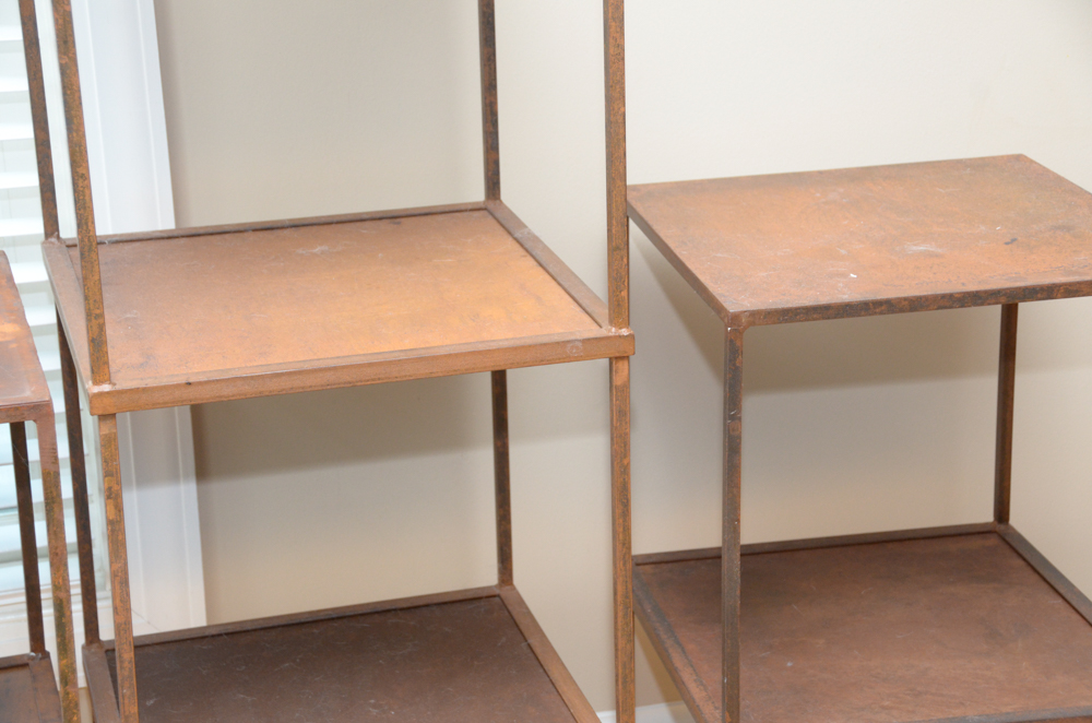 Modular Distressed Metal Shelves