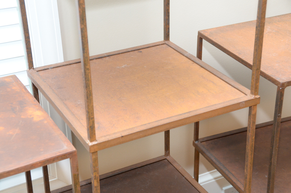 Modular Distressed Metal Shelves