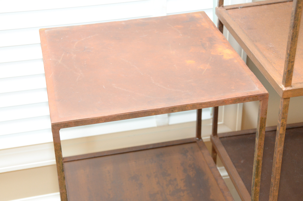 Modular Distressed Metal Shelves