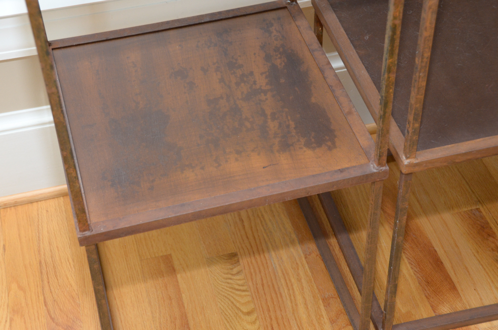 Modular Distressed Metal Shelves