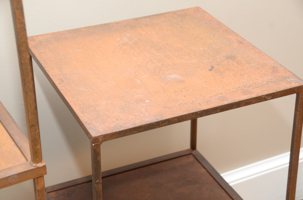 Modular Distressed Metal Shelves