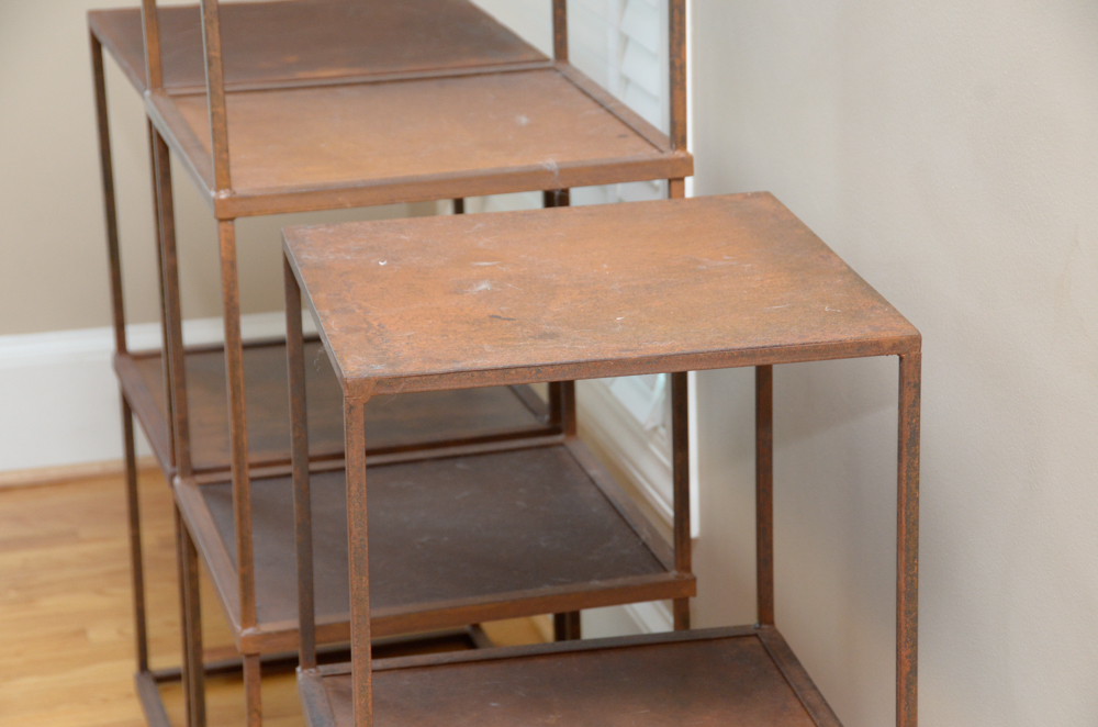 Modular Distressed Metal Shelves