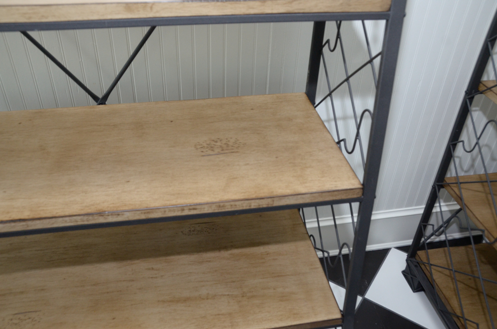 Tiered Wood and Metal Bookshelf