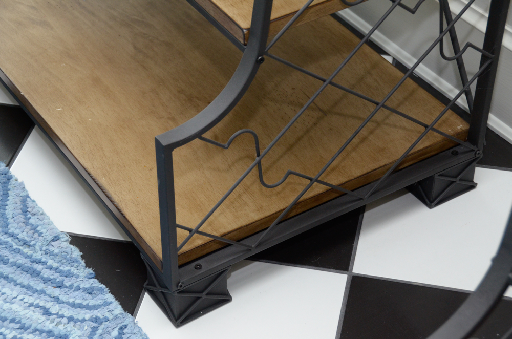 Tiered Wood and Metal Bookshelf