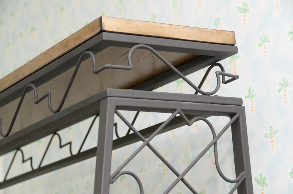 Tiered Wood and Metal Bookshelf