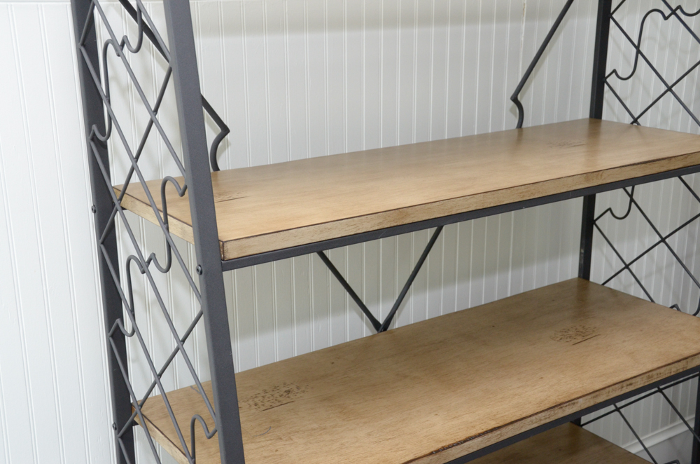 Tiered Wood and Metal Bookshelf