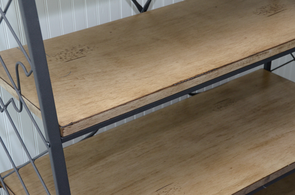 Tiered Wood and Metal Bookshelf