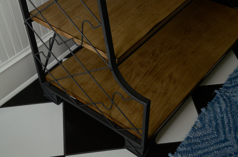 Tiered Wood and Metal Bookshelf