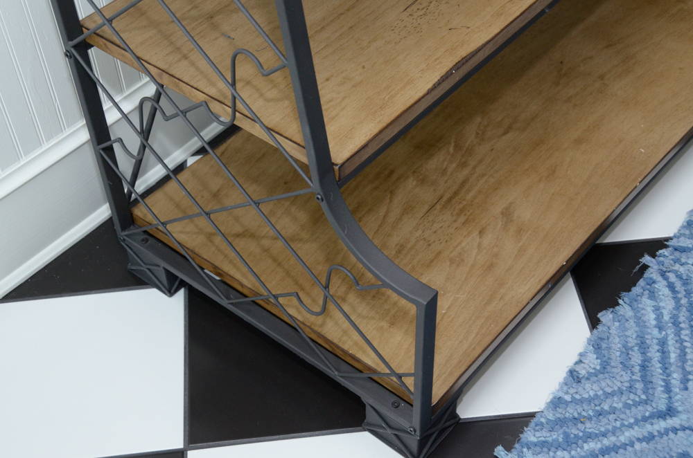 Tiered Wood and Metal Bookshelf