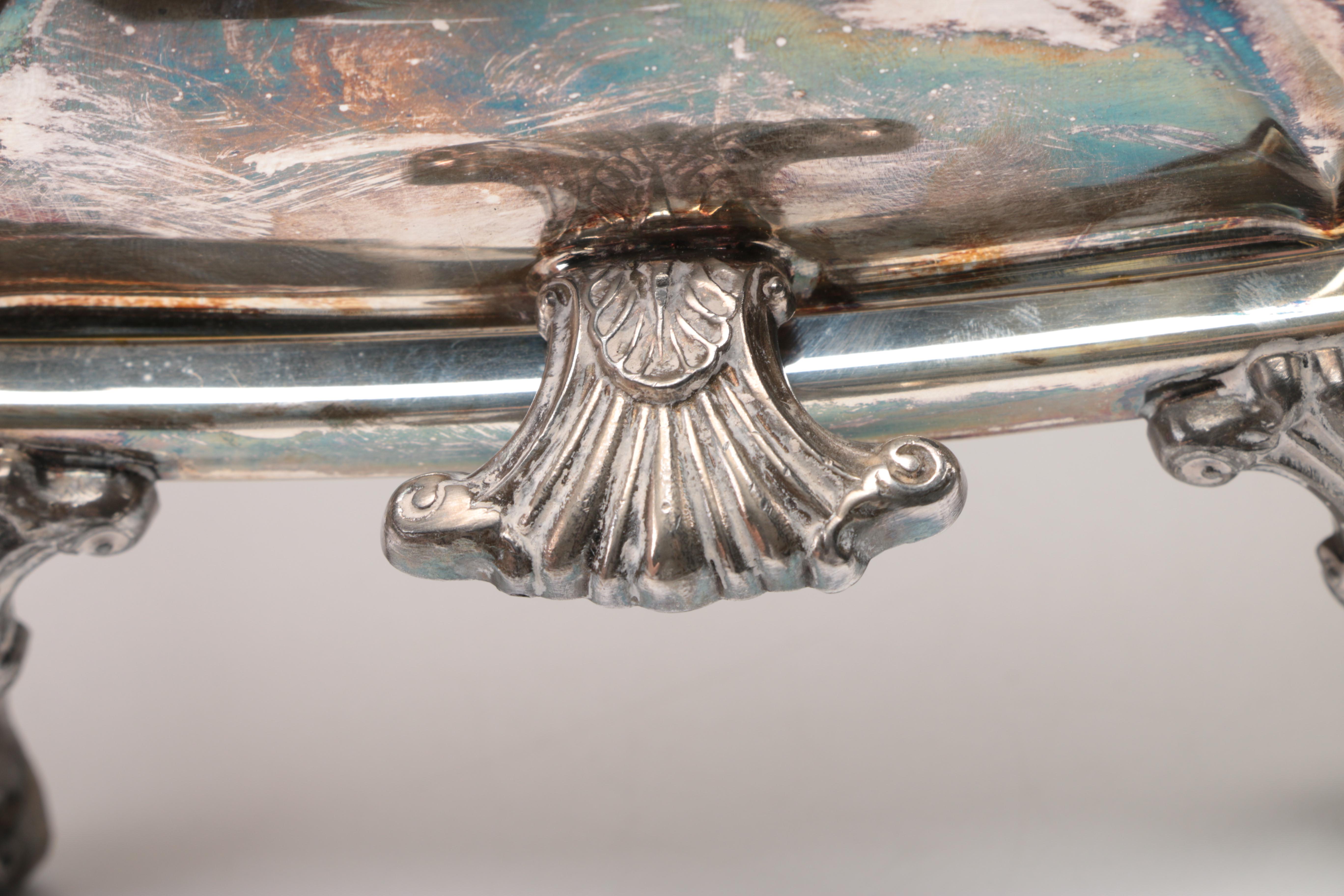 Poole Silver Plate Roll Top Butter Dish