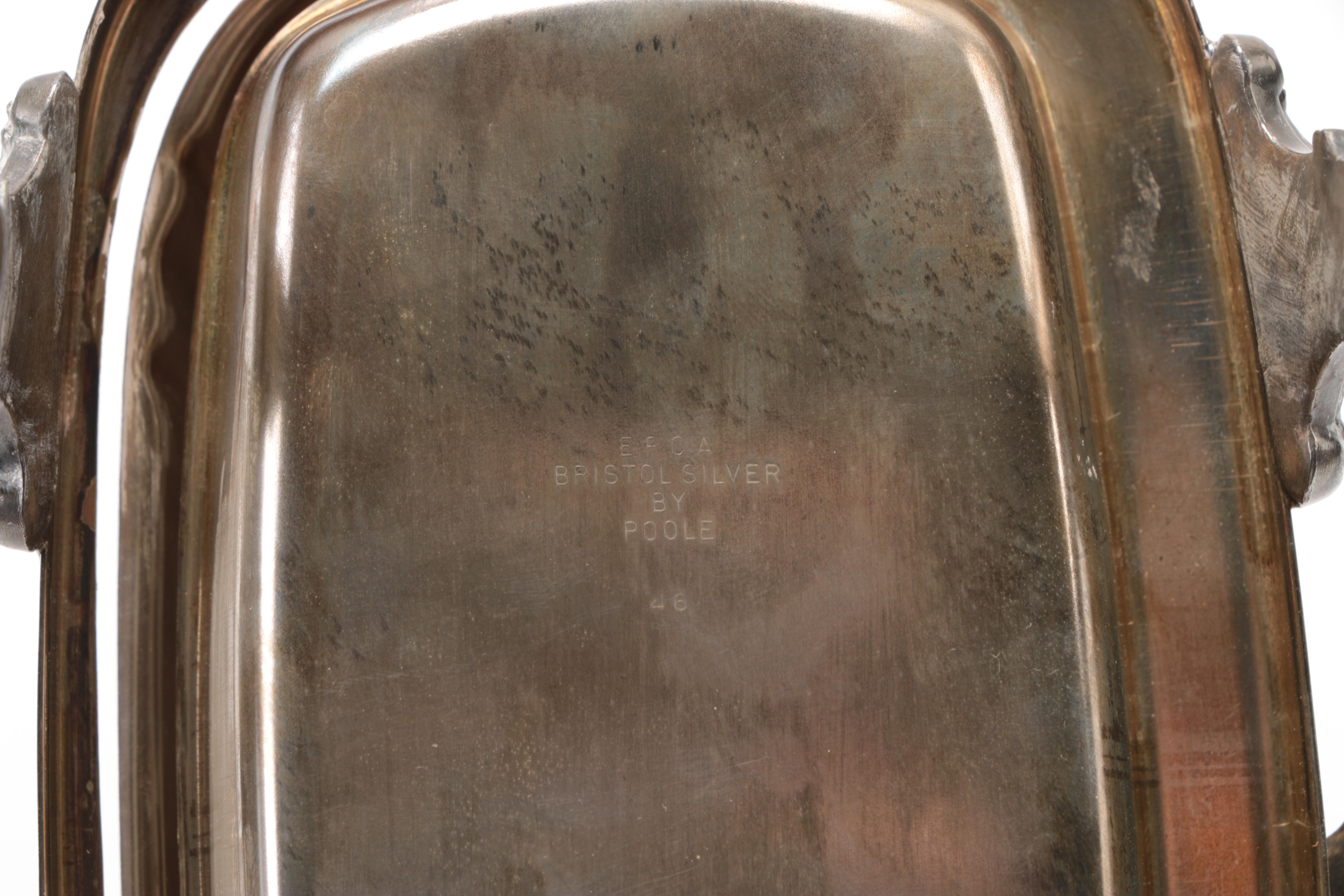 Poole Silver Plate Roll Top Butter Dish
